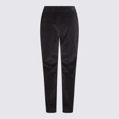 Eleventy Corduroy Drawstring Waist Trousers In Black