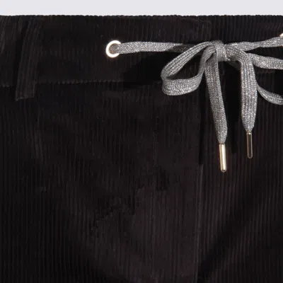 Eleventy Corduroy Drawstring Waist Trousers In Black