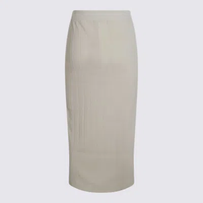 Max Mara White Midi Skirt In Neutral