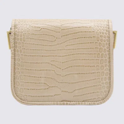 Pinko Beige Leather Crossbody Bag In Sand