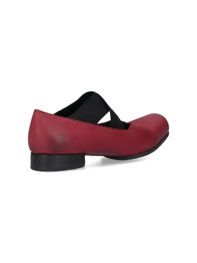 Uma Wang Red Leather Flats In Red