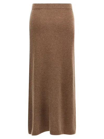Max Mara Dorina Cashmere-blend Skirt In Brown