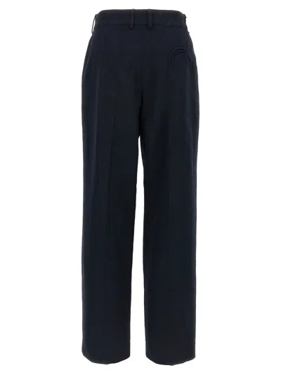 Blazé Milano Pleated Pocket Straight Trousers In Blue