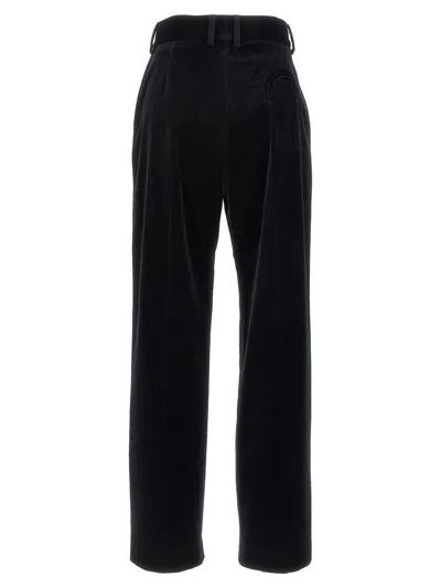 Blazé Milano Velvet Pleated Trousers With Belt Loops In Black