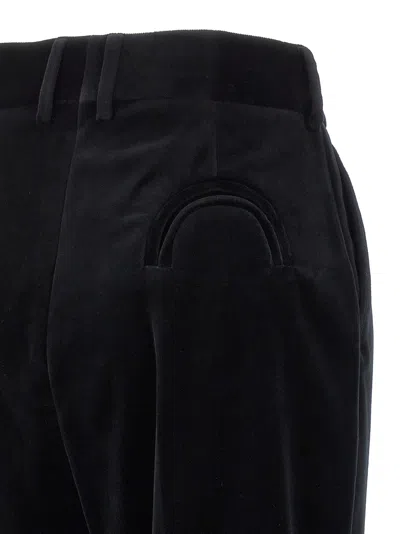 Blazé Milano Velvet Pleated Trousers With Belt Loops In Black