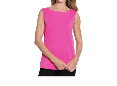Multiples Basic Cooling Tank Top In Fuchsia In Metallic