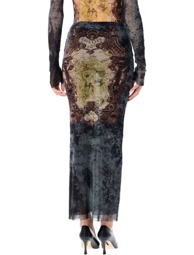 Jean Paul Gaultier "médaillon" Skirt In Gray