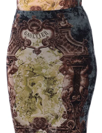 Jean Paul Gaultier "médaillon" Skirt In Gray