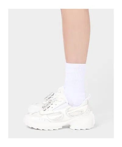 Roger Vivier Viv On The Run Sneakers In White