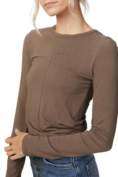 Georgia Alice Twisted Cropped Top In Brown