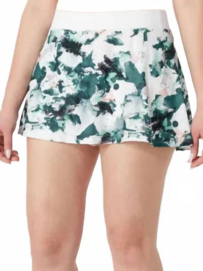 Lija Circle Mesh Flounce Skort In Camo/white In Multi