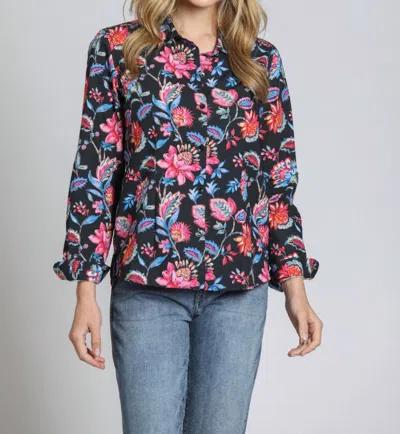Apny Classic Button-up Shirt In Pink Blue Multi In Multi