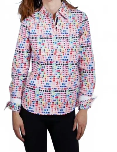 Dizzy Lizzie Rome Shirt In Confetti Print Pink In Pink