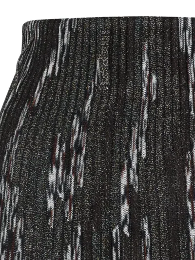 Missoni Gonna Midi Plissettata A Righe Multicolor In Gray