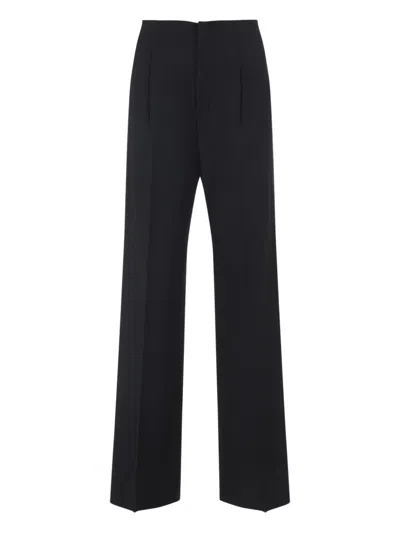 Alberta Ferretti Tailored Grey Trousers With Straight-leg Cut And Subtle Texture In Black