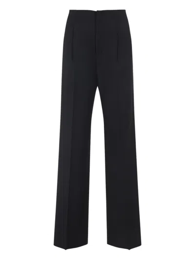 Alberta Ferretti Tailored Grey Trousers With Straight-leg Cut And Subtle Texture In Black