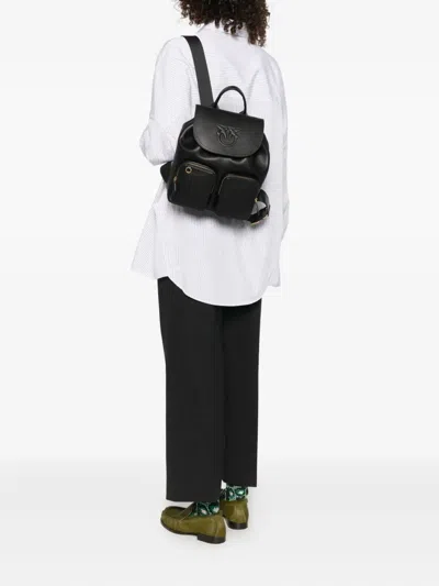 Pinko Leather Backpack In Black