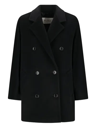 Max Mara Rebus Double-breasted Coat In Black