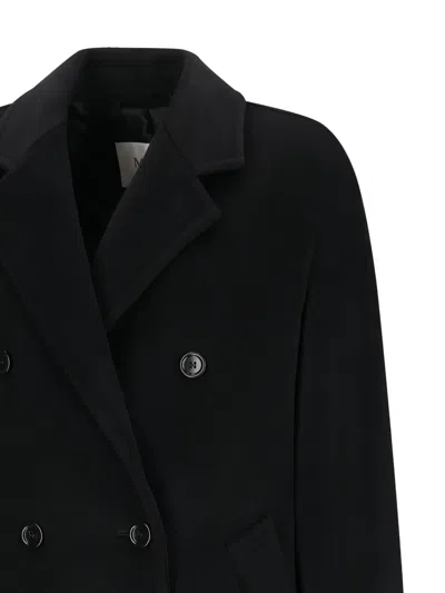 Max Mara Rebus Double-breasted Coat In Black