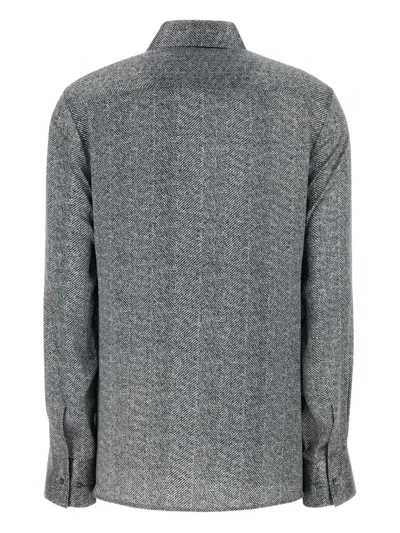 Ermanno Scervino Herringbone Shirt Adorned With Rhinestone Details In Multi