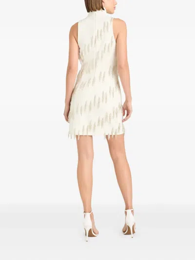 Cinq À Sept Micky Cascading Beaded Tassel Minidress In Neutral