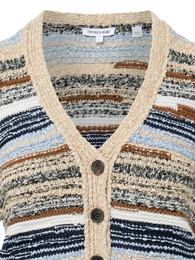 Veronica Beard Striped Button-closure Cardigan In Multi