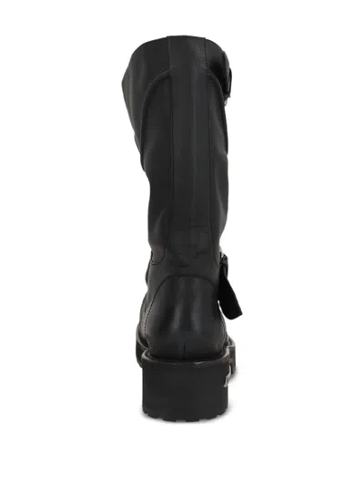 Balenciaga Venom Boots In Worn-out Effect Leather Shoes In Black