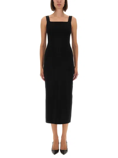 Khaite Dixi Knitted Midi Dress In Black