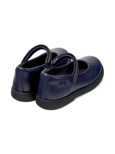 Camper Touch-strap Leather Ballerinas In Blue