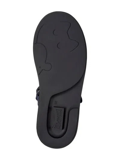 Camper Touch-strap Leather Ballerinas In Blue