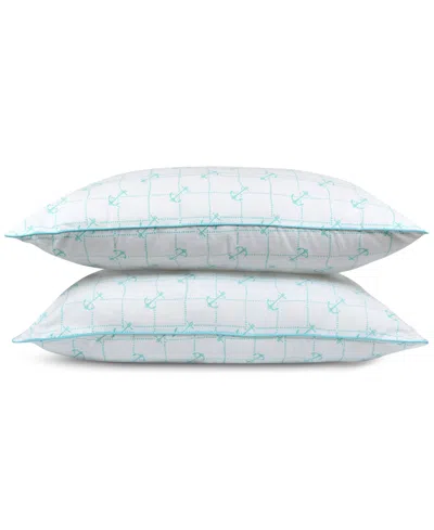 Nautica Anchor Grid 2-pack Pillow, King In Blue
