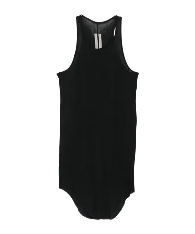 Rick Owens Ribbed Racerback Tank Top In Black