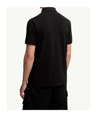 Moncler Cotton Piquet Polo Shirt With Pocket Clothing In Black