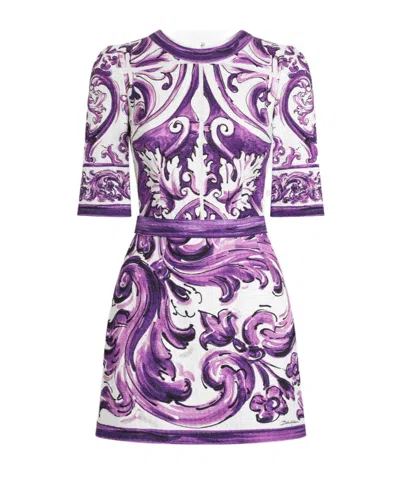 Dolce & Gabbana Majolica Print Mini Dress In Multi