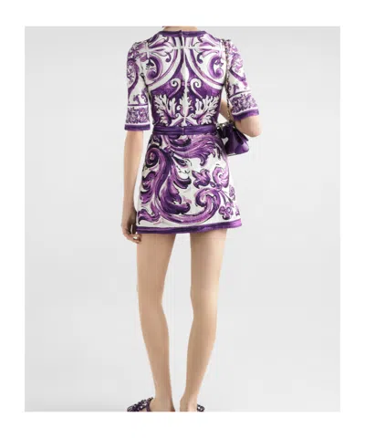 Dolce & Gabbana Majolica Print Mini Dress In Multi