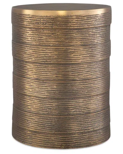 Uttermost Odin Antique Accent Table In Gold