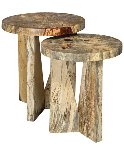 Uttermost Set Of 2 Nadette Nesting Tables In Brown