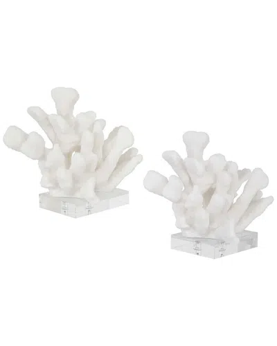 Uttermost Set Of 2 Charbel Bookends In White