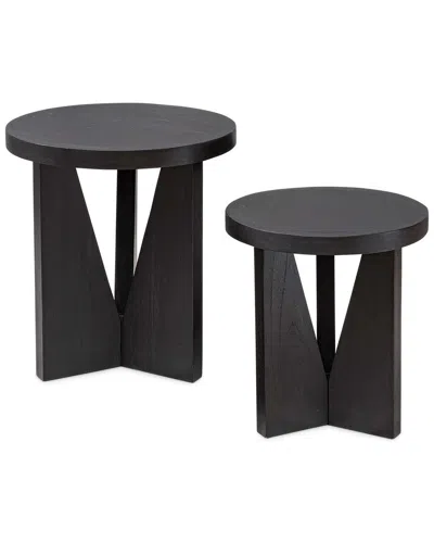 Uttermost Set Of 2 Nadette Nesting Tables In Black