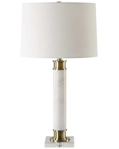 Uttermost Plinth Marble Table Lamp In White