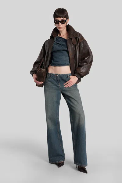 Magda Butrym '09' Faded Effect Denim Trousers With Belt Loops In Blue