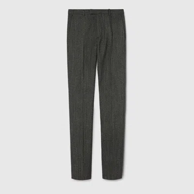 Gucci Luxurious Dark Grey Trousers With Wool And Cashmere Blend