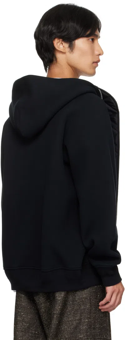 Sacai High-neck Zip Bomber Jacket In Black