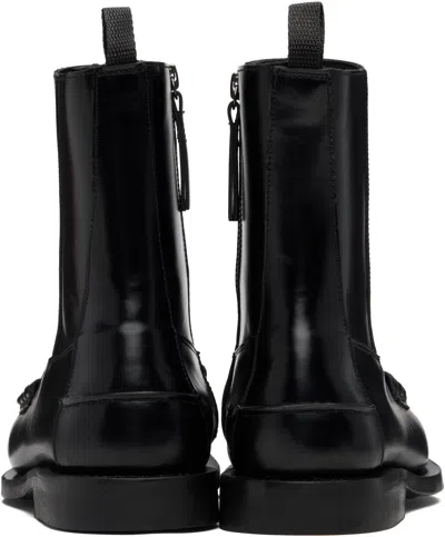 Hereu Elasticated-panels Ankle Boots In Black