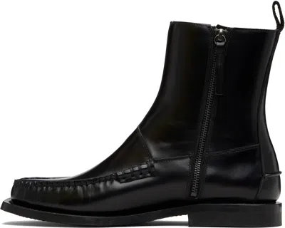 Hereu Elasticated-panels Ankle Boots In Black