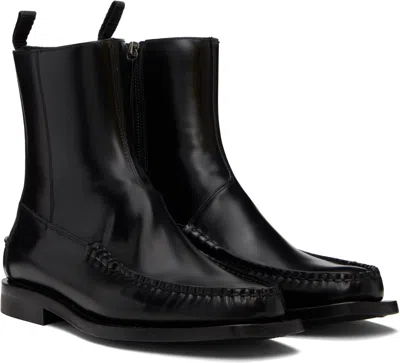 Hereu Elasticated-panels Ankle Boots In Black