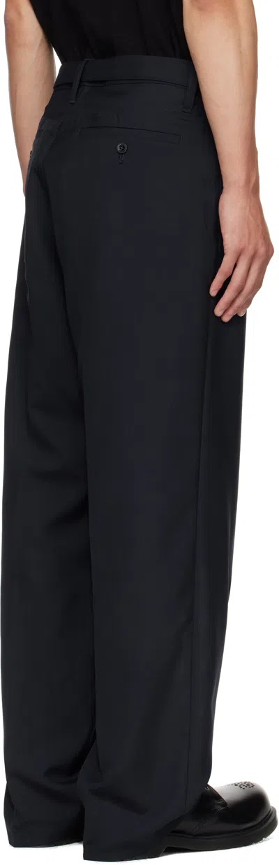 Sacai Navy Suiting Trousers In Black