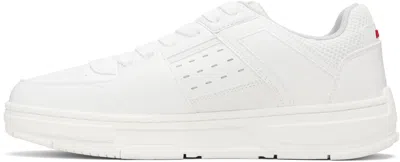 Hugo Boss Hugo Low-top Sneakers With Perforated Design And Textured Sole In White