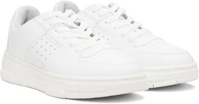 Hugo Boss Hugo Low-top Sneakers With Perforated Design And Textured Sole In White
