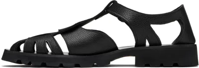 Hereu Black Pesca Sport Grainy Sandals In Black